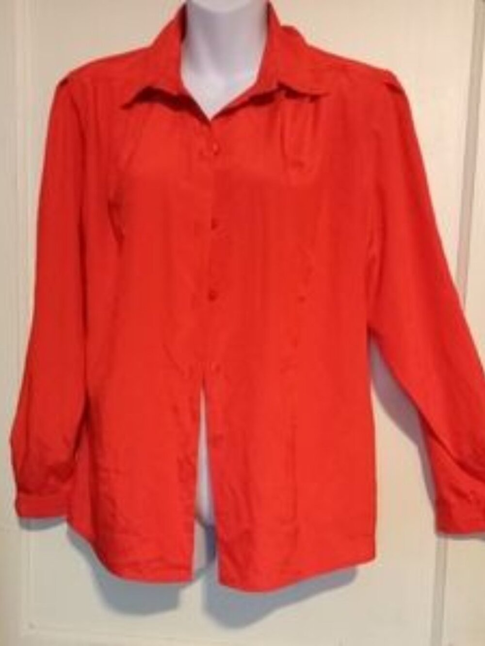 David Matthew Red Buttoned Blouse